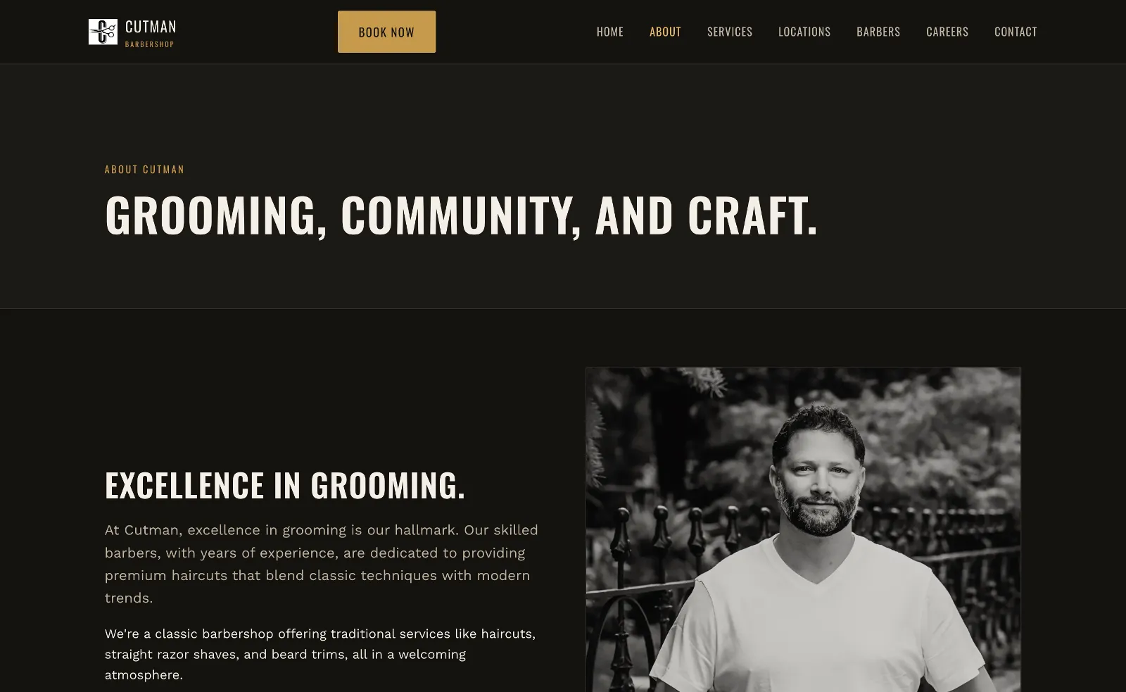Cutman Barbershop concept — About page
