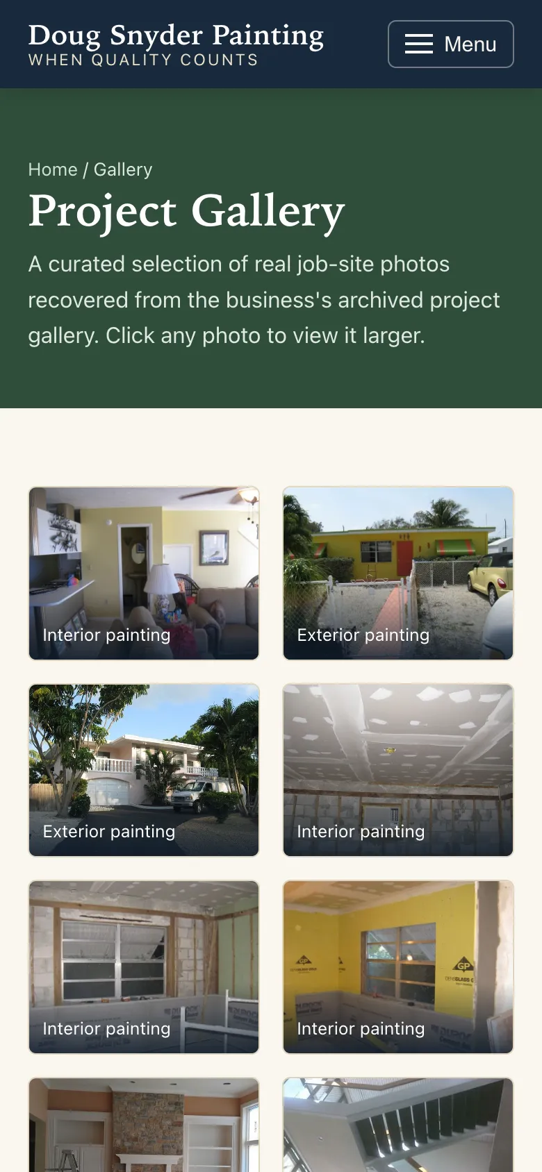 Doug Snyder Painting concept — gallery on mobile