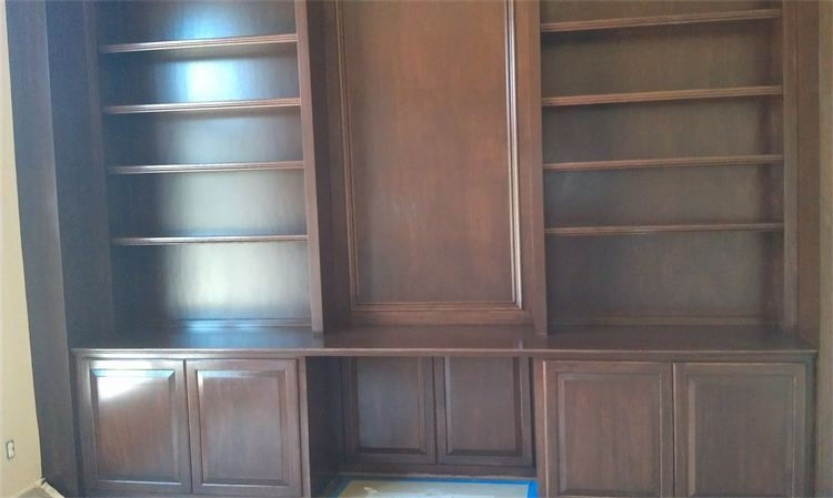 Freshly painted interior built-in cabinetry